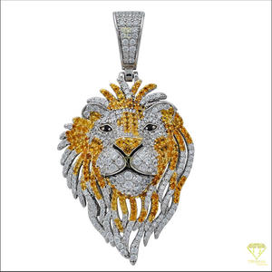 Luxury Animal <b>Face</b> Pendant with Hand Set Moissanite Diamonds in 925 Sterling Silver Streetwear Chain Necklace - Product Image 5