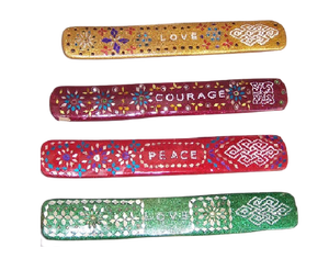 Hand made designer eco freindly Lac & mirror work incense <b>stick</b> holder and ash catcher Room aroma - Product Image 5