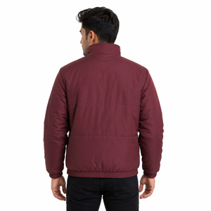 Wholesale Puffer Men's <b>Jackets</b> Custom OEM Polyester Quilted Padded Winter Stand Collar Zip Casual Outdoor Warm Bomber <b>Jacket</b> USA - Product Image 4