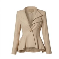 Blazer de costume professionnel pour femme, col en V, double boutonnage, tricoté uni, anti-plis, respirant et confortable