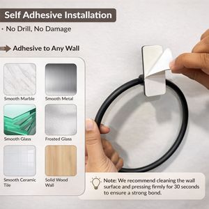ราวแขวนผ้าขนหนูติดผนังแบบพับได้ สีดำ สแตนเลส ทันสมัย ติดตั้งง่าย กันน้ำ กันสนิม สำหรับห้องน้ำและห้องครัว - Product Image 3