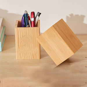 ที่ใส่ดินสอไม้ไผ่สำหรับสำนักงานที่ใส่ปากกาแบบตั้งโต๊ะทำด้วยมือ - Product Image 4