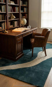 Designer Handtufted Anti-Slip Geometric Pattern <b>Thick</b> Pile Wool Area Rug for Contemporary Home Commercial Interior Styling - Product Image 4