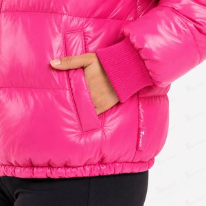 Chaqueta Acolchada Rosa para Mujer Tiierwear, con Capucha, Manga Larga, Cierre de Cremallera, Color Sólido, Relleno de Poliéster - Product Image 6