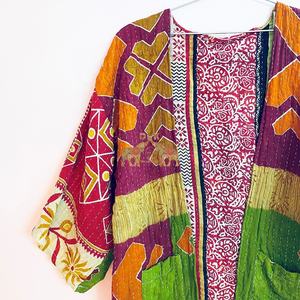 Bohème Kimono femmes vintage kimono kantha veste demoiselle d'honneur en gros robe assortis - Product Image 2