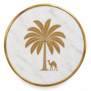 Sous-verre rond de luxe en cuir vert, motif crocodile, cuir gaufré, bordure en laiton, bord doré - Product Image 6