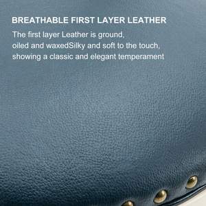 26 "sgabelli da Bar in legno in pelle bianco-blu 1pc con alta altezza del sedile - Product Image 6