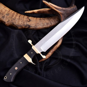 Handmade Industrial Grade Stainless Steel Hunting Bowie Knife Straight <b>Edge</b> Clip Point Customizable Leather Sheath Camping Knife - Product Image 3