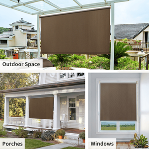 Persiana enrollable de HDPE Mocha de 7 x 6 pies para toldo, gazebo y pérgola - Product Image 6