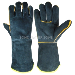 Gants de sécurité en cuir rouge, longs, avec protection thermique, en cuir véritable, pour soudage TIG, pour soudage MIG - Product Image 2
