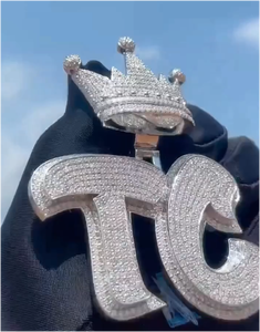 Joyería Hip Hop para Hombre, Colgante Personalizado con Inicial de Letra en Moissanita VVS, Plata de Ley 925, para Fiestas y Eventos - Product Image 1