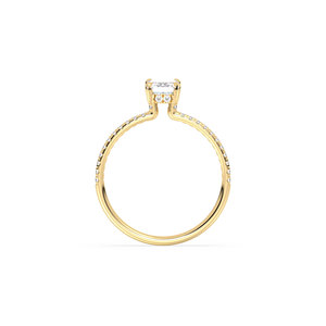 REYES Wholesale Price HPHT CVD Lab Grown Diamond Hidden Halo Solitaire <b>Ring</b> For Women 14K Solid Gold IGI Certified <b>Fine</b> Jewelry - Product Image 5