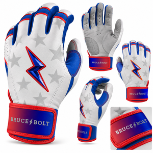 For Batting <b>Gloves</b> White Blue <b>Red</b> Leather Padded Hook Loop Closure Unisex Adult Training Breathable Durable Quick-Dry - Product Image 6