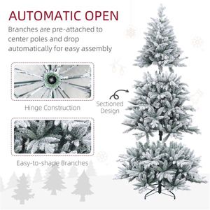 Albero di Natale Artificiale in PVC di Alta Qualità, 2,1 m, Effetto Neve, a Batteria, Realistico, Personalizzabile, Pieghevole per Uso Esterno - Product Image 2
