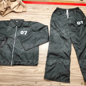 Ensemble de survêtement coupe-vent léger en polyester et nylon imperméable avec logo personnalisé pour homme - Product Image 1