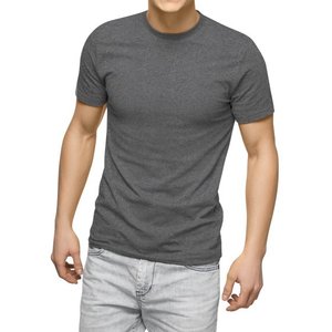 T-shirt à manches courtes col rond pour homme en coton uni disponible en grandes tailles - Product Image 6
