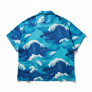 เสื้อเชิ้ตฮาวายลายดอกไม้พิมพ์ลายต้นปาล์มสำหรับผู้ชายแบบ OEM สั่งทำได้ เนื้อผ้าป๊อปลินระบายอากาศดี แขนสั้น สไตล์ลำลอง เหมาะสำหรับใส่ในช่วงฤดูร้อน - Product Image 6