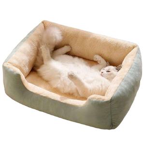 Cama para Mascotas Rectangular, Clásica, Moderna, de Material de Polialgodón, Protectora, Sostenible, Cálida para Invierno, Tipo Sofá, Pequeña - Product Image 1
