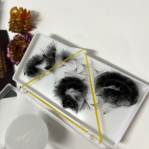 Extensions de cils synthétiques faites à la main de haute qualité, pré-fabriquées, 10D-20D, naturelles, longues, noires, mates, à base fine - Product Image 3