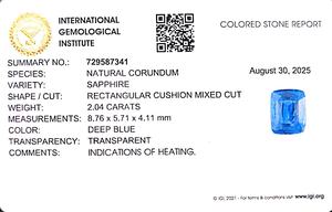 Saphir bleu naturel de 2,04 carats, pierres précieuses en vrac du Sri Lanka pour la fabrication de bijoux et de bagues BSCH-39 - Product Image 6