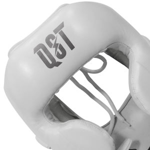Casque de boxe professionnel blanc en cuir PU respirant, réglable, pour MMA, kickboxing et entraînement en salle de sport - Product Image 2