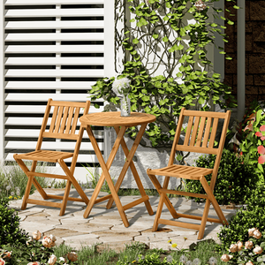 Set Bistrot da Esterno in Legno di Acacia, Mobili da Giardino in Materiale PE, Arredamento Versatile per Esterni - Product Image 1