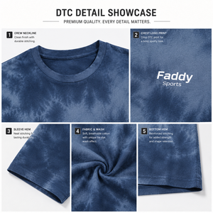 เสื้อยืดโอเวอร์ไซส์ลายมาร์เบิลพิมพ์ลายไทได ผ้าฝ้าย 100% สไตล์วินเทจ สตรีทแวร์ ทรงหลวม ยูนิเซ็กส์ แขนสั้น พร้อมปักโลโก้ตามสั่ง - Product Image 4