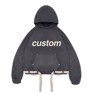 Sweat-shirt à capuche unisexe pour homme OEM ODM avec ourlet à cordon et poche kangourou, logo personnalisé - Product Image 1