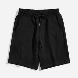 Pantalones cortos deportivos personalizables Vintage French Terry para hombre 100% algodón lavado ácido Jogger High Street sólido cordón Streetwear en blanco - Product Image 1