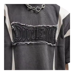 Best 100% Cotton Men's Embroidery T-<b>Shirts</b> with Letter Design Worsted Fabric Anti-Pilling Casual Style - Product Image 6