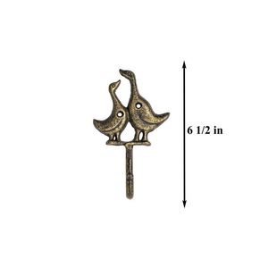 Porte-serviettes mural vintage en fonte de fer, design canard, à un seul niveau, résistant à la rouille, en métal, forme animale décorative - Product Image 2