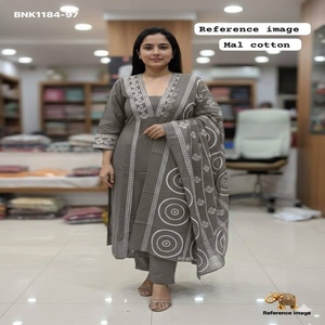 Latest Collection Best Fabric Mul Cotton with Printed Design A-<b>Line</b> Kurti-<b>Pant</b> & Dupatta Collection Woman Fashion Manufacturer - Product Image 1