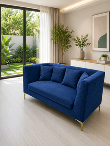 Ensemble de canapés modernes 211 PIRAMID bleu émeraude pour hôtel, salon, appartement, tissu haut de gamme personnalisé, écologique, pieds en acier inoxydable - Product Image 5