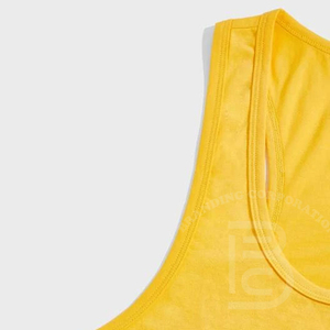 Wholesale <b>Yellow</b> Men's <b>Tank</b> <b>Top</b> O-Neck Solid Color Printed Logo Casual Plus Size Sleeveless Singlet Front Logo Design <b>Tank</b> <b>Tops</b> - Product Image 3