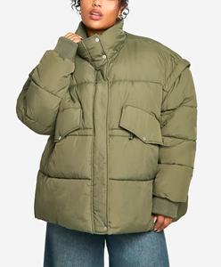 Premium Quality <b>Women's</b> <b>Winter</b> Puffer <b>Jacket</b> Wholesale Quilted Hooded Zipper Closure Embroidery <b>Waterproof</b> <b>Women's</b> <b>Jackets</b> - Product Image 3