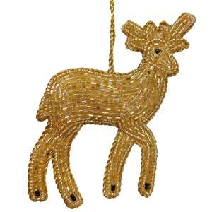 Adorno Navideño Colgante para Árbol, Decoración Festiva con Diseños de Santa, Reno, Pingüino y Nueva York, Hecho a Mano con Cuentas - Product Image 5