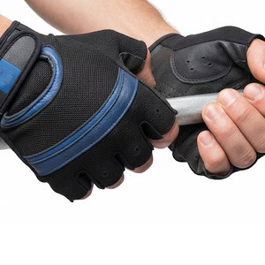 Gants de musculation en cuir demi-doigts avec protection antidérapante de la paume et sangle de poignet réglable pour l'entraînement en salle de sport - Product Image 5