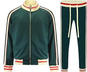 Chaqueta con cremallera y rayas laterales para hombre personalizada de alta calidad chándal con cordón en la cintura - Product Image 1