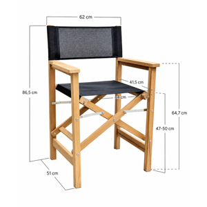 Luxury Folding <b>Teak</b> Wood Director <b>Chair</b> with Weatherproof Fabric Eco-Friendly Dining <b>Chair</b> for Outdoor Garden & Balcony Use - Product Image 6