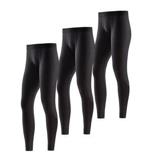 3pcs Set of <b>Men'S</b> Athletic Long Pants, Elastic Comfortable Outdoor Body-Hugging Base Layer Running Fitness Pants - Product Image 1