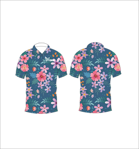 Polo Personalizado con Estampado Floral, Manga Corta, Transpirable, de Algodón, para Golf, Diseño Estampado, Ropa Casual, Estilo Veraniego - Product Image 1