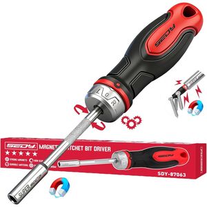 Cacciavite multi-punta durevole da 220 mm con impugnatura antiscivolo e attacco magnetico a cricchetto da 1/4 di pollice - Product Image 1