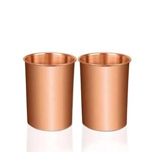 Gobelet en cuivre martelé avec bord évasé, vaisselle rustique écologique pour l'eau et les jus - Product Image 2