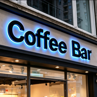 Letrero Luminoso LED Personalizado, Letras Negras Retroiluminadas, Letrero 3D con Letras de Canal para Negocios, Letrero Publicitario Acrílico