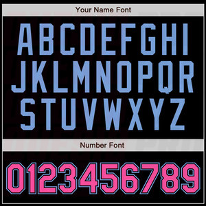 Camiseta de Béisbol de Alta Calidad 100% Poliéster, Personalizada, Último Modelo, Negra con Rayas Azul Claro y Rosa, Auténtica - Product Image 4