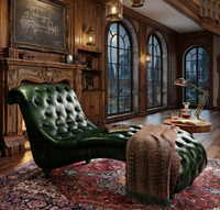 Chaise longue en cuir artisanale de style vintage, canapé-lit moderne capitonné, modulaire, pour salle à manger, hall d'hôtel, décoration de chambre