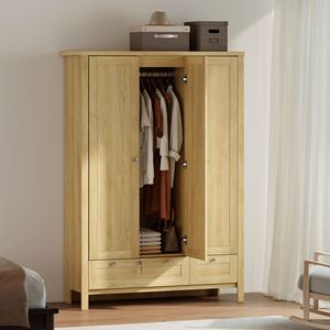 Armadio Salvaspazio a 3 Ante con Cassetti Bloccabili, Asta Appendiabiti e Ripiani Portaoggetti - Product Image 2