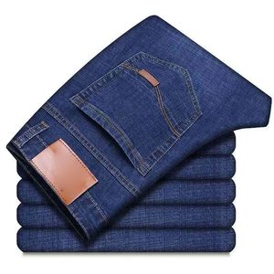 Jeans de Mezclilla para Hombre, Corte Recto, Lavado a la Piedra, Cintura Media, Corte Regular, Estilo Casual de Algodón, para Otoño - Product Image 5