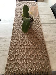 Most Selling Handmade Macrame Table Runner for Wholesale Home Decor Dining Table Decoration and Event Styling Available For Sale - Product Image 3