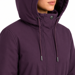 Low Prices <b>Women's</b> Custom Logo Winter <b>Hooded</b> <b>Parka</b> Jacket Solid Color Faux <b>Fur</b> Lined Eco-Friendly Breathable Warm Thick - Product Image 2